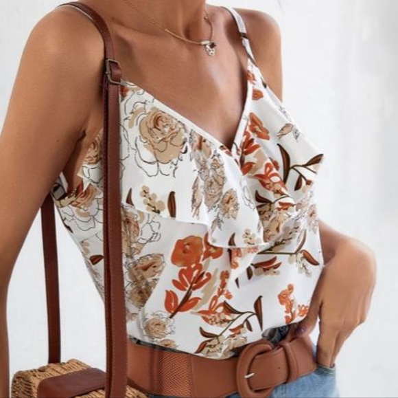 Floral Ruffle Cami Top - Picture 3 of 4